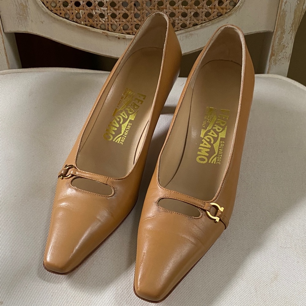 Salvatore Ferragamo Brown Leather Heels